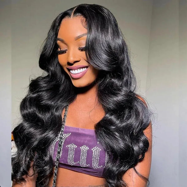 Heyju 18 Inch 200% Density Body Wave 13x4 HD Transparent Lace Front Human Hair Wig Pre Plucked