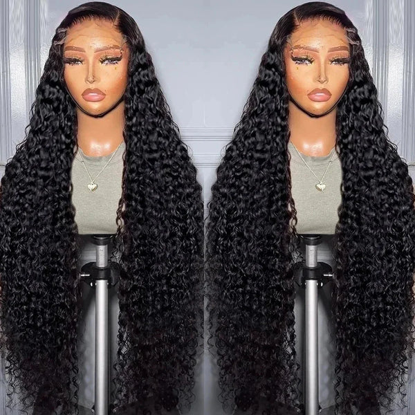 Deep Wave 6x4 HD Glueless Lace Front Human Hair Wig Pre-Plucked 180 Density 22 Inch